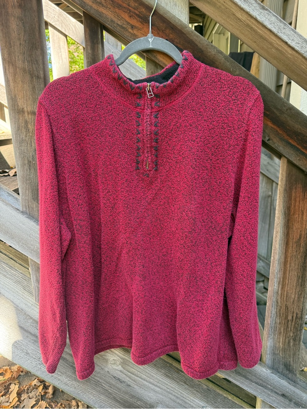 Women's Burgundy Quarter-Zip Sweater